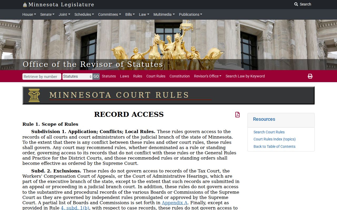 Isanti County court records Rule 1 source