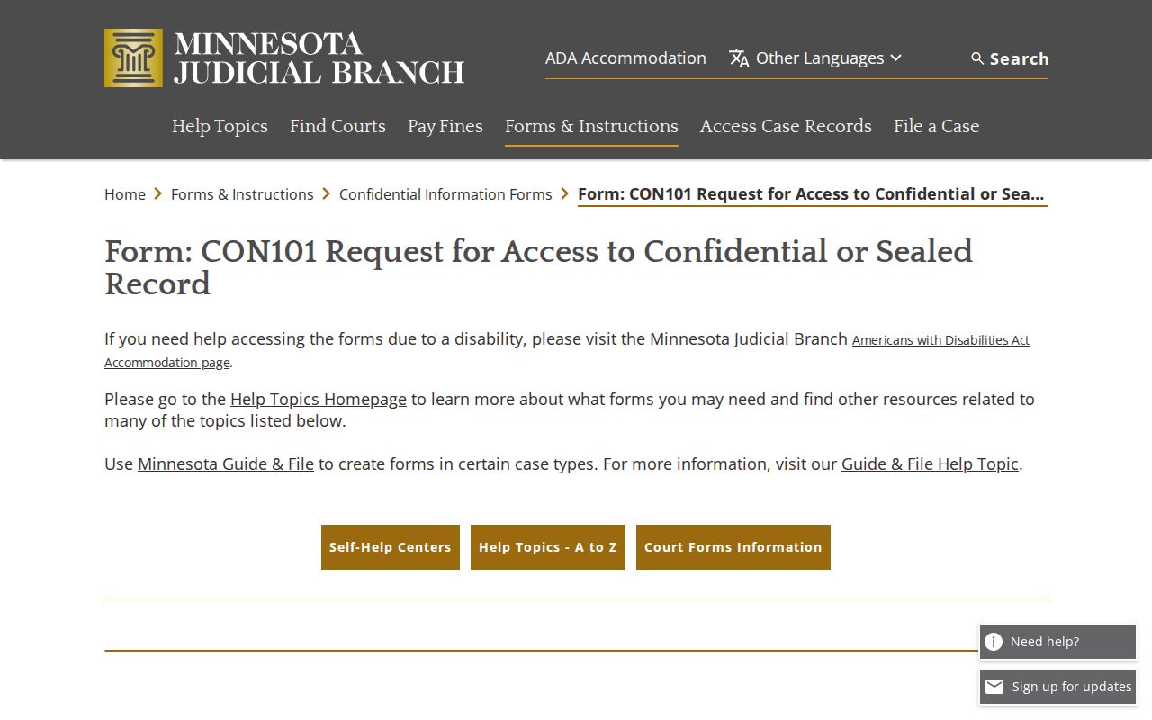 Isanti County criminal court docket sealed record request source