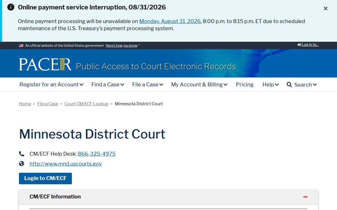 Isanti County civil court docket federal court boundary source
