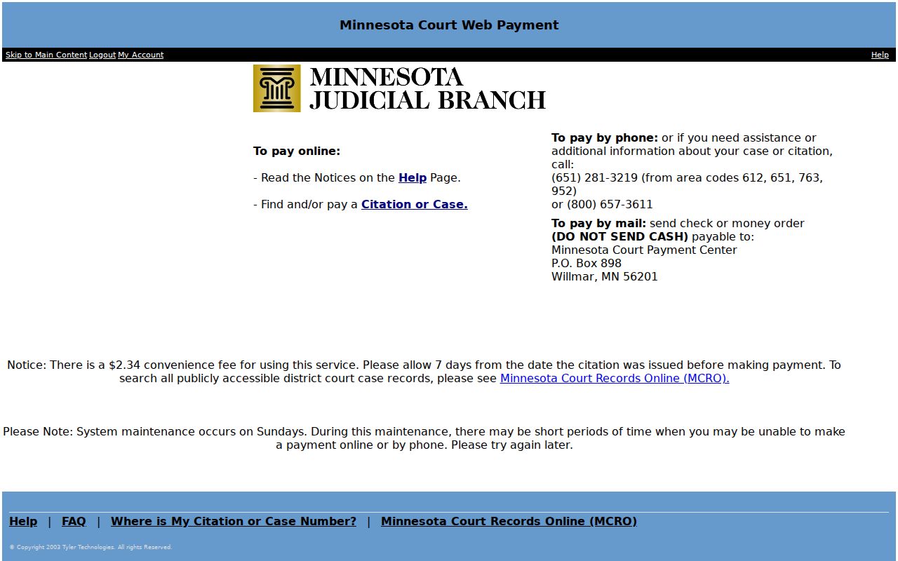 Isanti County civil court docket separate payment system source